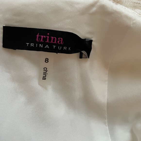 Trina Turk Peplum Lace White Mini Dress Size 8 - Picture 5 of 5